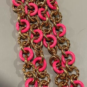 Juicy Couture Gold and Pink Chain Link Necklace